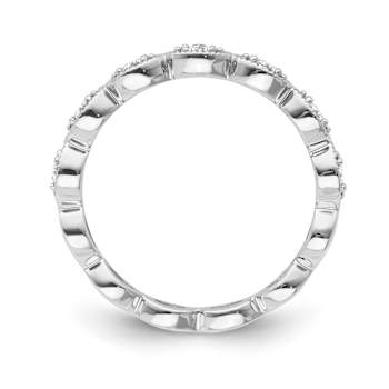 10K White Gold Diamond Ring 0.16Ctw