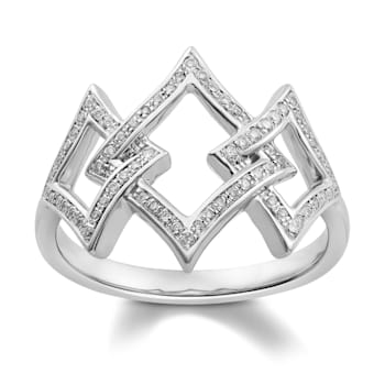 Sterling Silver Diamond 0.20Ctw Ring