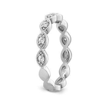 10K White Gold Diamond Ring 0.16Ctw