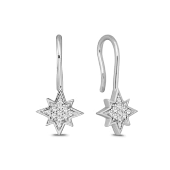 Diamond 0.10Ctw Sterling Silver Earring