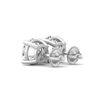 14K White Gold Round Lab Grown Diamond Earrings 4.00ctw