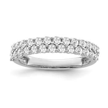 10K White Gold Wedding Band Ring-0.75 cttw