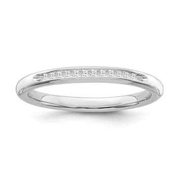 10K White Gold Diamond Ring 0.10Ctw