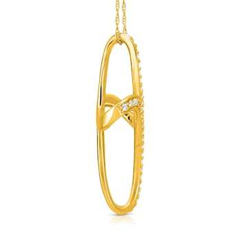 Diamond 0.50Ctw 10k Yellow Gold Cross Pendant With Chain