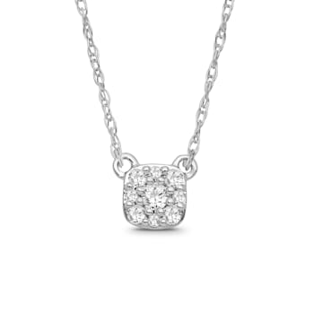 Diamond 0.10Ctw Sterling Silver Pendant With Chain