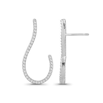 Diamond 0.25Ctw 10k White Gold Earrings