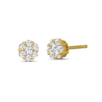 Diamond 0.75Ctw 10k Yellow Gold Earrings