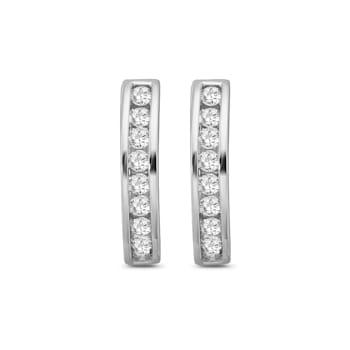 Diamond 0.33Ctw 10k White Gold Earrings