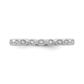 10K White Gold Diamond Ring 0.05Ctw