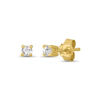 Diamond 0.50ctw Round , 14k Yellow Gold Earrings