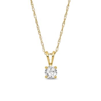 Diamond 0.20Ctw 14k Yellow Gold Pendant With Chain