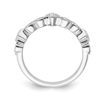 10K White Gold Diamond Ring 0.12Ctw
