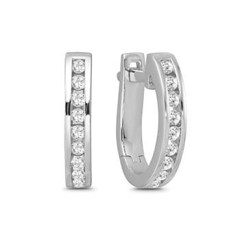 Diamond 0.20Ctw 10k White Gold Earrings