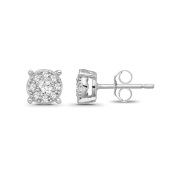 Diamond 0.75Ctw 10k White Gold Earrings