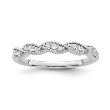 10K White Gold Diamond Ring 0.10Ctw
