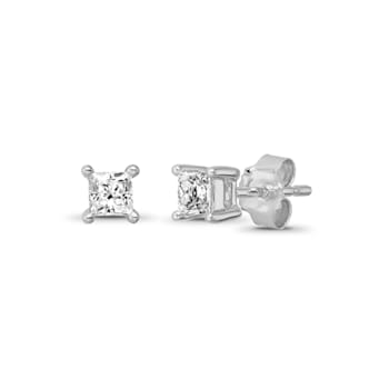 Diamond 0.16Ctw 14k White Gold Earrings