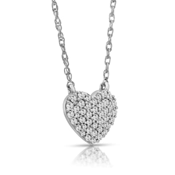 Diamond 0.25Ctw Sterling Silver Heart Pendant With Chain