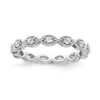 10K White Gold Diamond Ring 0.16Ctw