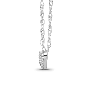 Diamond 0.10Ctw Sterling Silver Heart Pendant With Chain