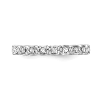 10K White Gold Diamond Ring 0.10Ctw