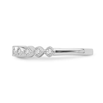 10K White Gold Diamond Ring 0.12Ctw
