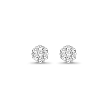 Diamond 0.50Ctw 10k White Gold Earrings