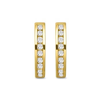 Diamond 0.20Ctw 10k Yellow Gold Earrings