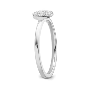 10K White Gold Diamond Ring 0.12Ctw
