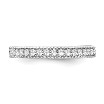 10K White Gold Wedding Band Ring-0.25 cttw
