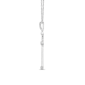 Diamond 0.33Ctw 10k White Gold Cross Pendant With Chain