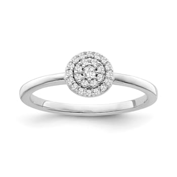 10K White Gold Diamond Ring 0.12Ctw
