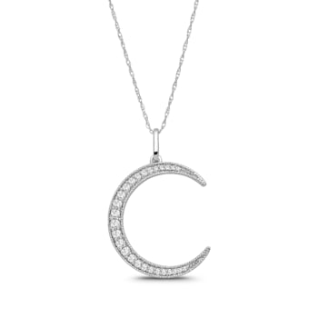 Diamond 0.33Ctw 10k White Gold Pendant With Chain