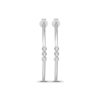 Diamond 0.25Ctw Sterling Silver Earring