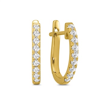 Diamond 0.33Ctw 10k Yellow Gold Earrings