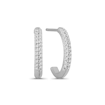 Diamond 0.20Ctw 10k White Gold Earrings