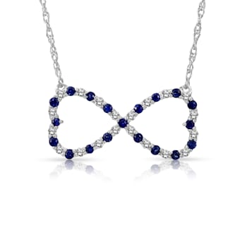 Blue Sapphire and Diamond 0.20Ctw Sterling Silver Pendant With Chain