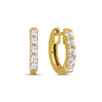 Diamond 1.00Ctw 10k Yellow Gold Earrings