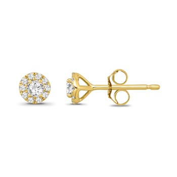 Diamond 0.20Ctw 10k Yellow Gold Earrings