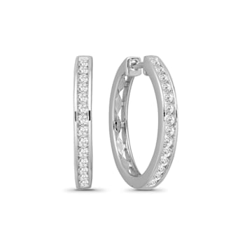 Diamond 0.50Ctw Sterling Silver Earring