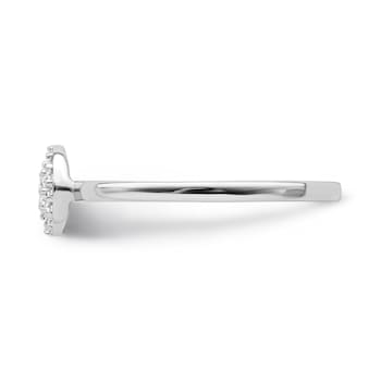 10K White Gold Diamond Ring 0.12Ctw