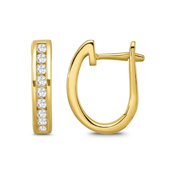 Diamond 0.20Ctw 10k Yellow Gold Earrings