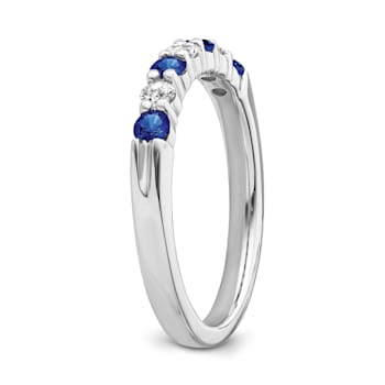 Sterling Silver Diamond and Sapphire Ring 0.16ctw