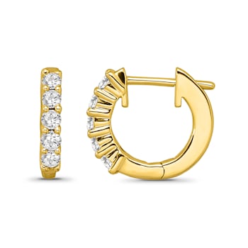 Diamond 1.00Ctw 10k Yellow Gold Earrings