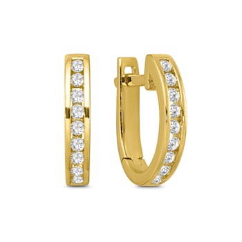 Diamond 0.20Ctw 10k Yellow Gold Earrings