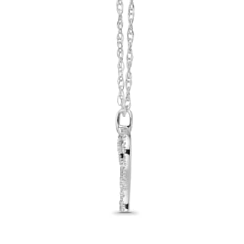 Diamond 0.16Ctw Sterling Silver Heart Pendant With Chain