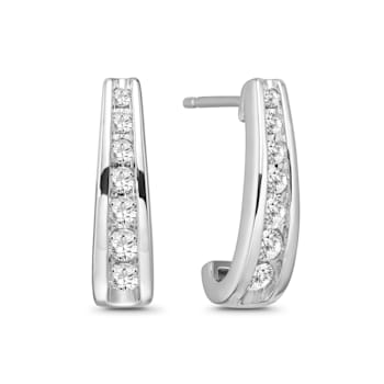 Diamond 0.50Ctw 10k White Gold Earrings