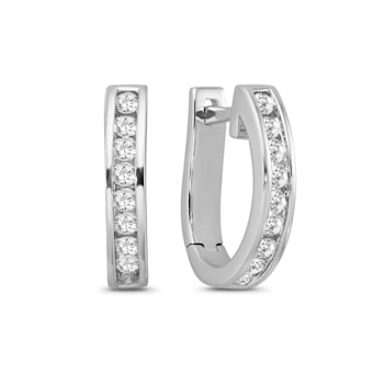 Diamond 0.33Ctw 10k White Gold Earrings