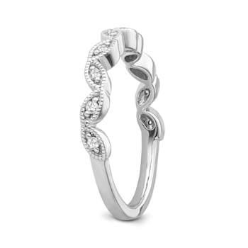 10K White Gold Diamond Ring 0.10Ctw