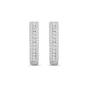 Diamond 0.50Ctw Sterling Silver Earring