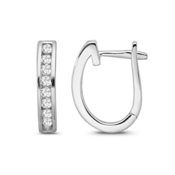 Diamond 0.33Ctw 10k White Gold Earrings